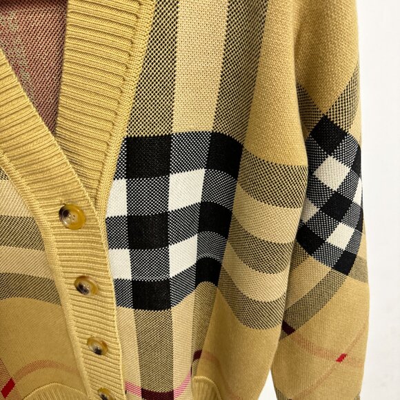 Burberry Cardigan in Check Technical Merino Wool Jacquard - Picture 8 of 14